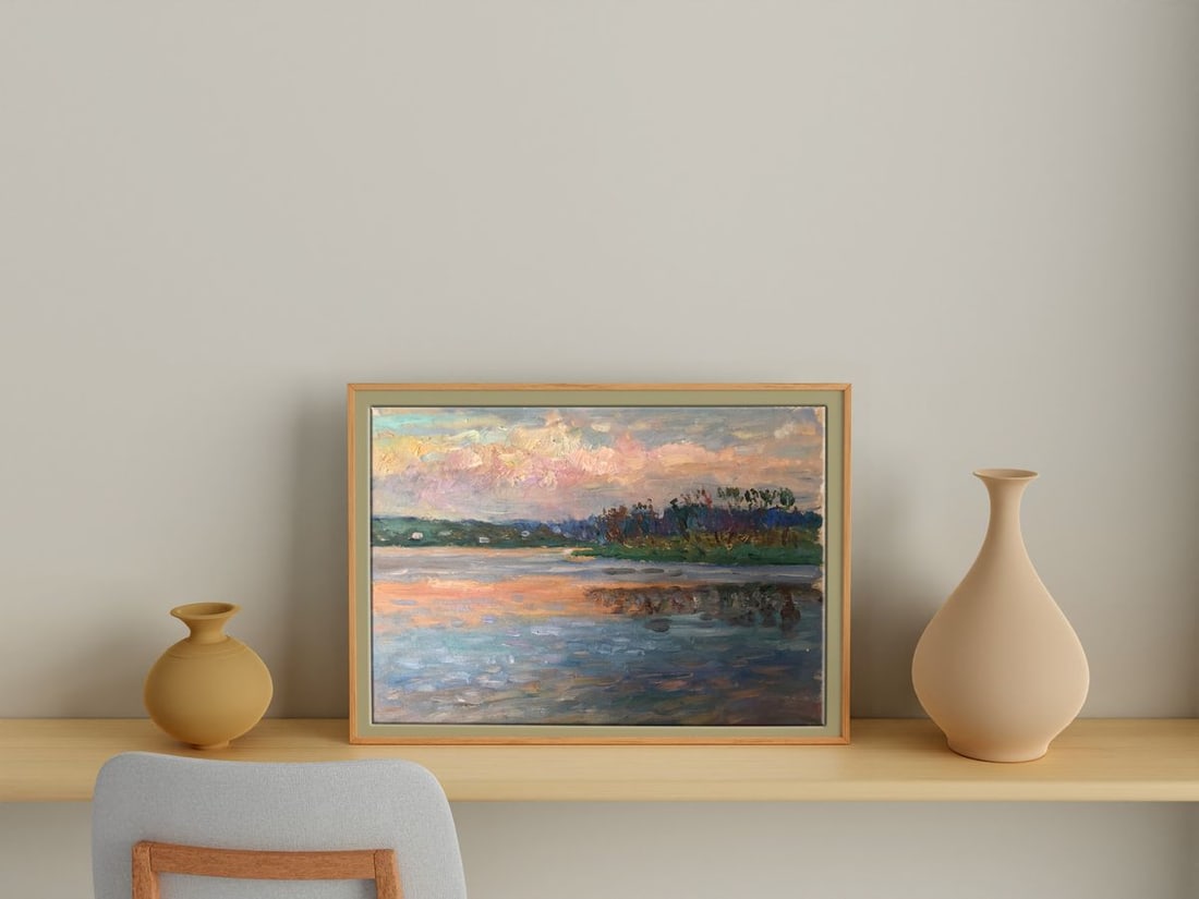 Oil painting By the evening Unknown artist - 2