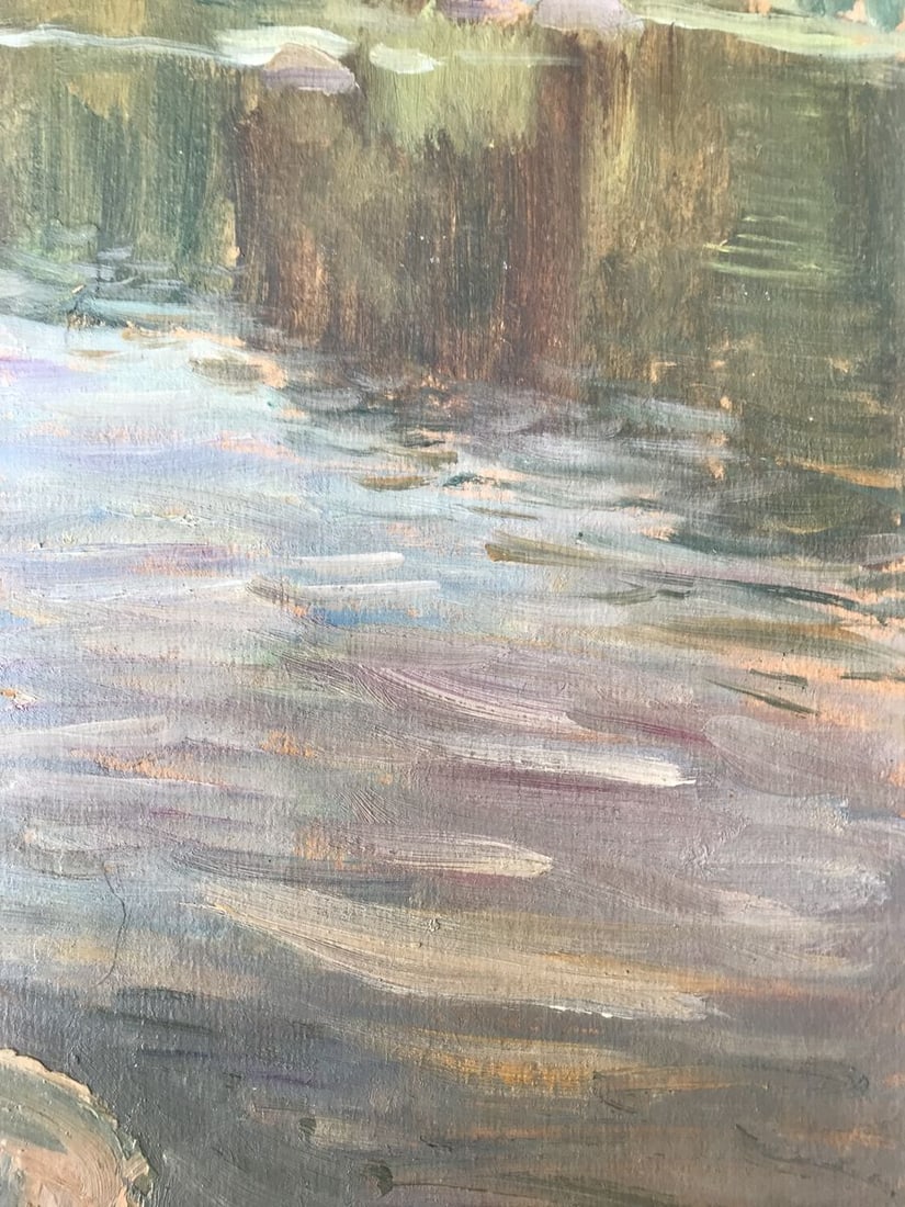 Oil painting River in the forest Unknown artist - 10