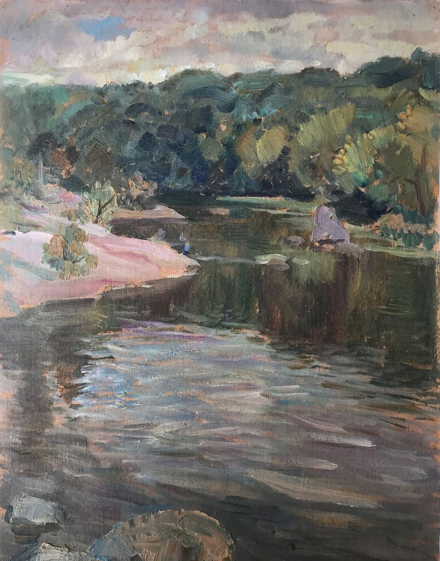 Oil painting River in the forest Unknown artist (1 of 11)