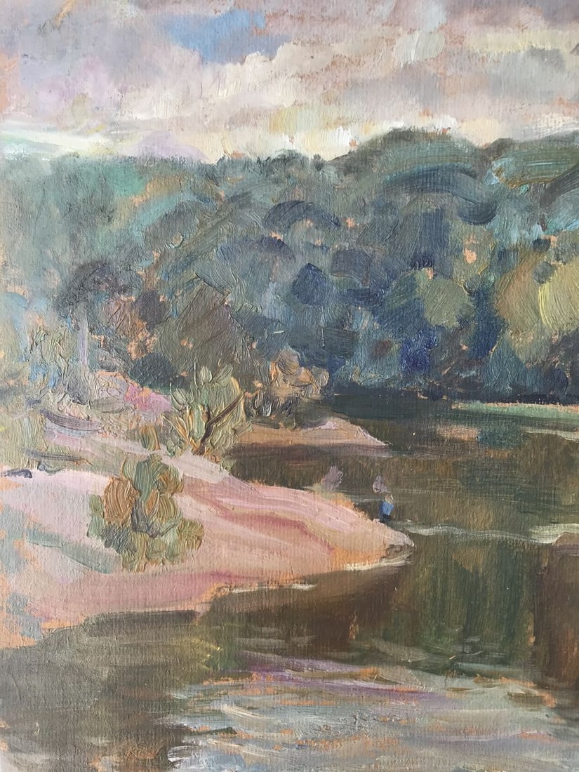 Oil painting River in the forest Unknown artist - 4