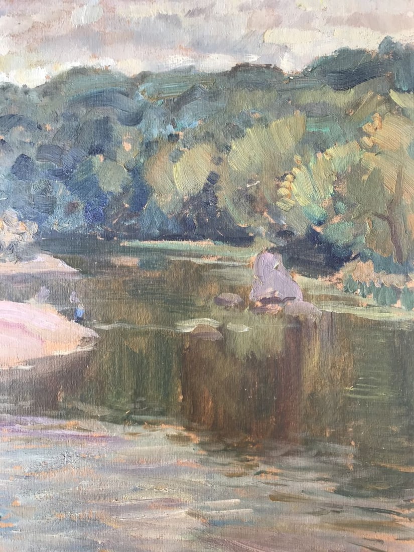 Oil painting River in the forest Unknown artist - 5