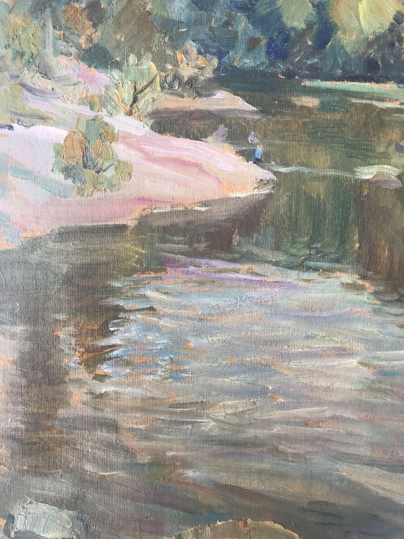 Oil painting River in the forest Unknown artist - 6