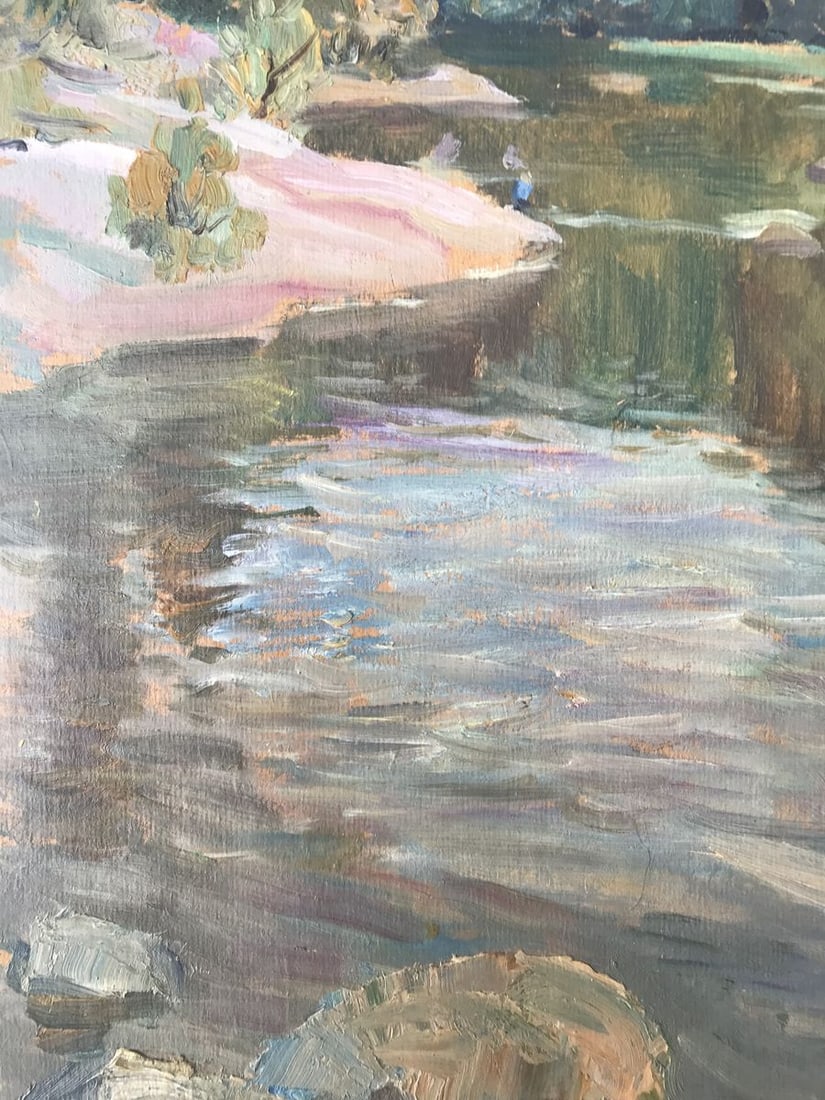 Oil painting River in the forest Unknown artist - 8