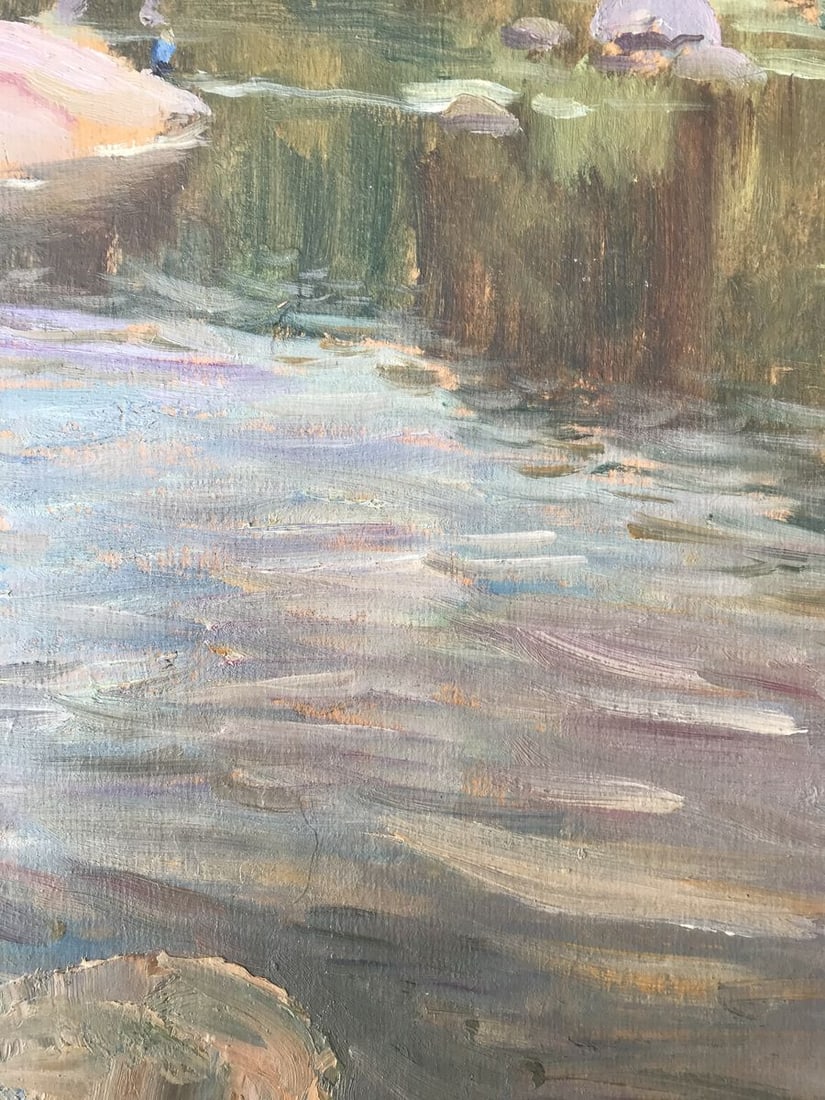 Oil painting River in the forest Unknown artist - 9