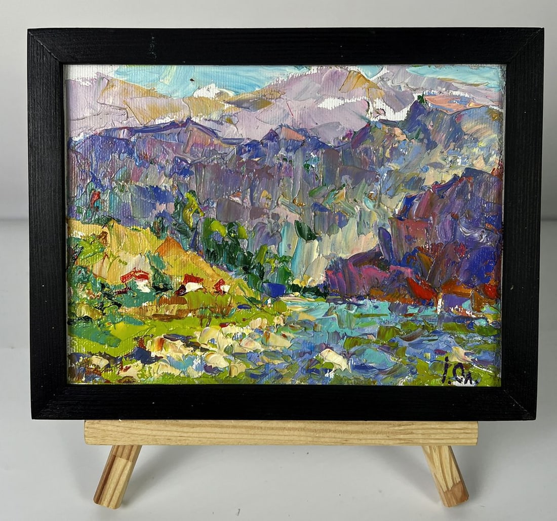 Oil painting Over a Mountain River Oleksiy Ivanyuk (1 of 11)
