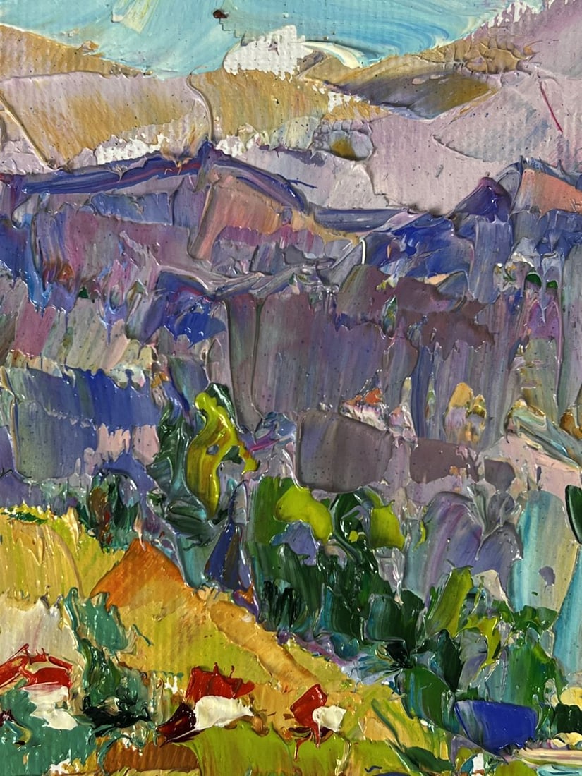 Oil painting Over a Mountain River Oleksiy Ivanyuk - 4