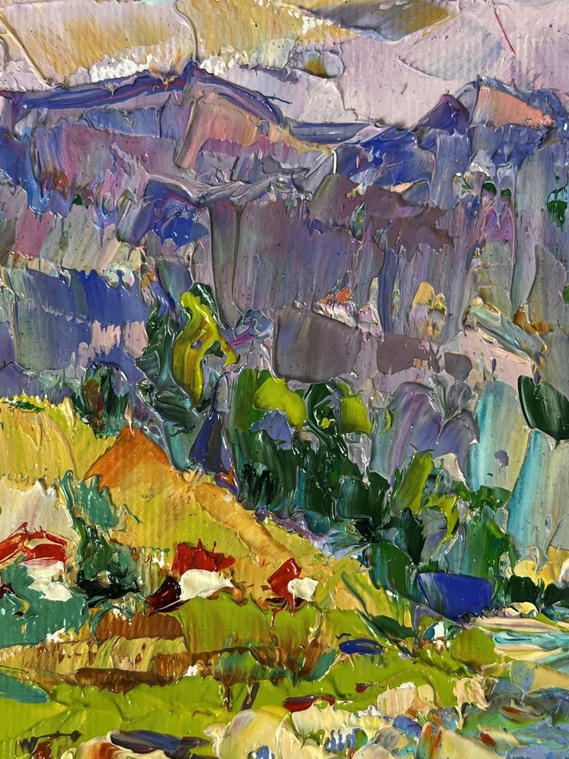 Oil painting Over a Mountain River Oleksiy Ivanyuk - 5