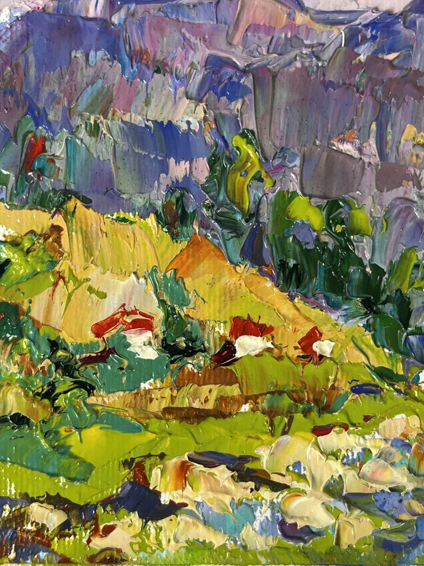 Oil painting Over a Mountain River Oleksiy Ivanyuk - 6