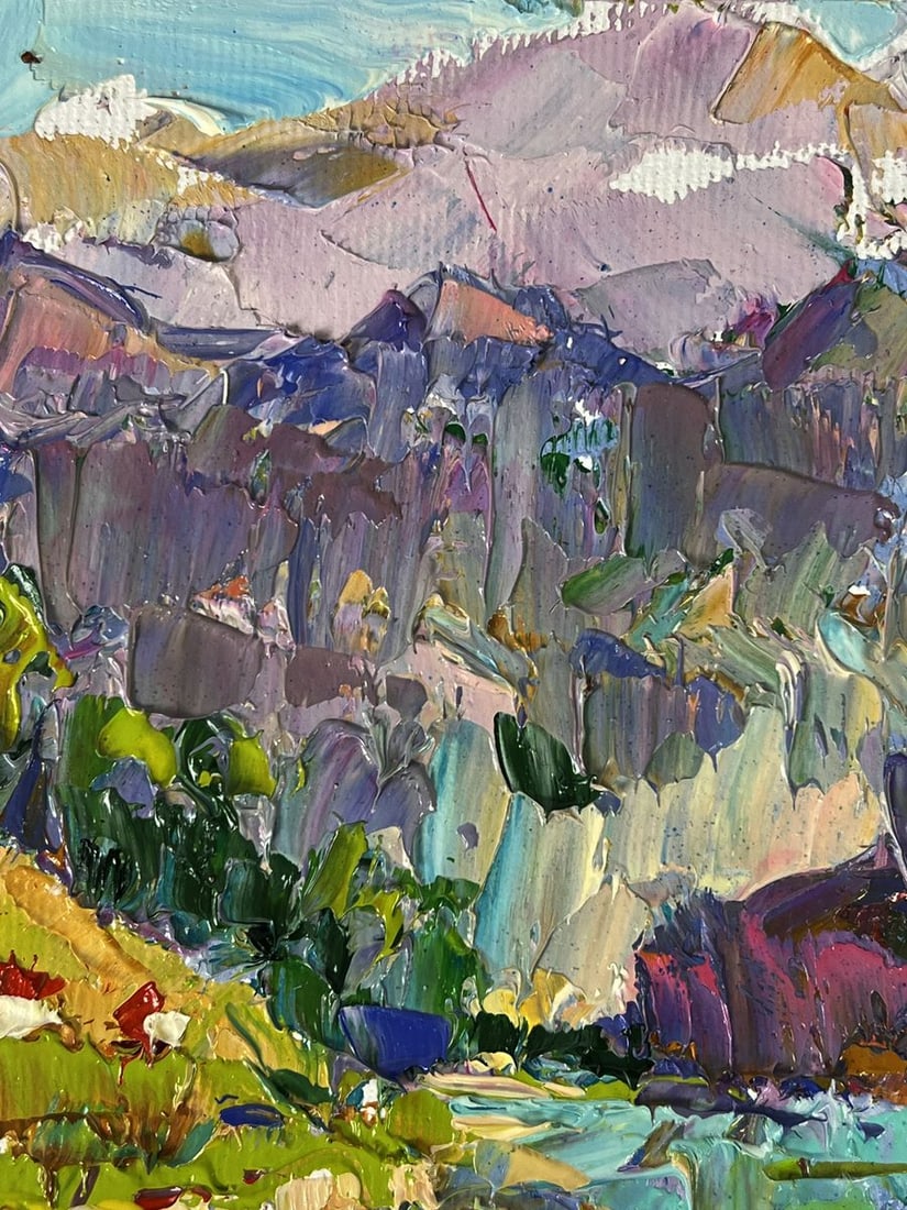 Oil painting Over a Mountain River Oleksiy Ivanyuk - 7