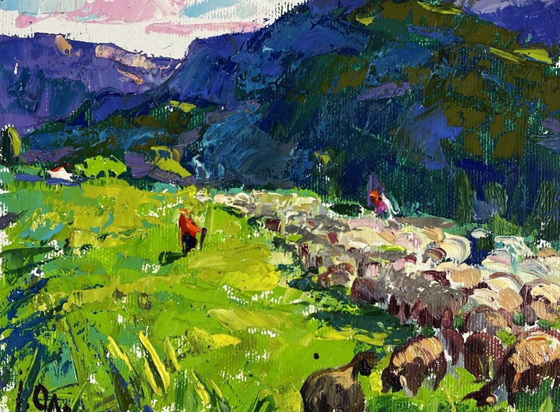 Oil painting Meadows Before the Mountains Oleksiy Ivanyuk - 3