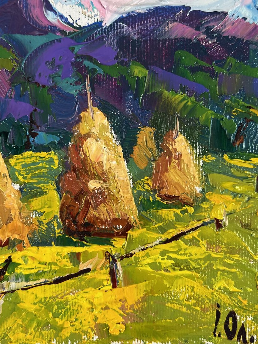 Oil painting Mowed Hay in the Field Oleksiy Ivanyuk - 10