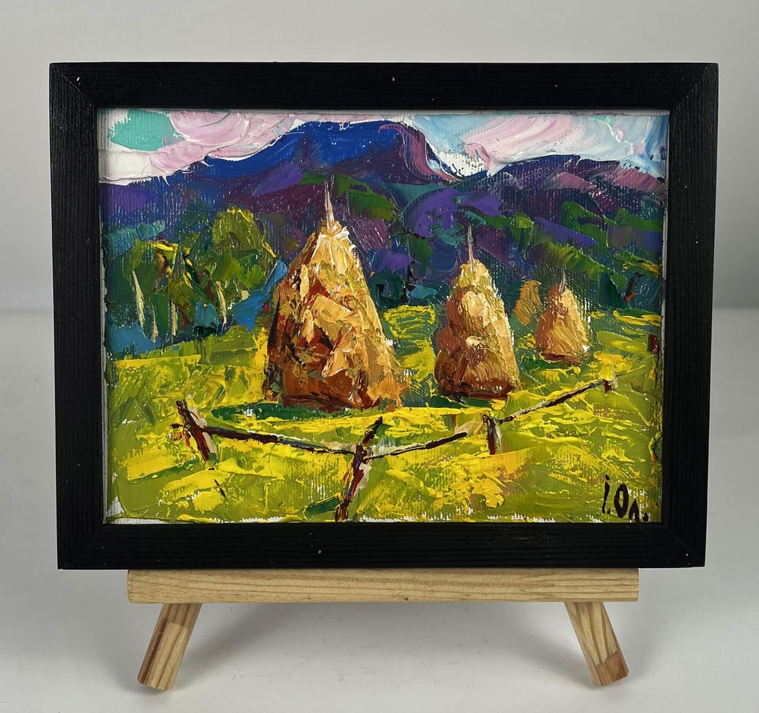 Oil painting Mowed Hay in the Field Oleksiy Ivanyuk: NoAAA6279*** ABOUT THIS PAINTING **** TITLE: "Mowed Hay in the Field"* ARTISTS: Oleksiy Ivanyuk* SIZE: 15x20 cm/5.90x7.87 inches'* MEDIUM: oil, canvas* HAND PAINTED: Original painting from our collect