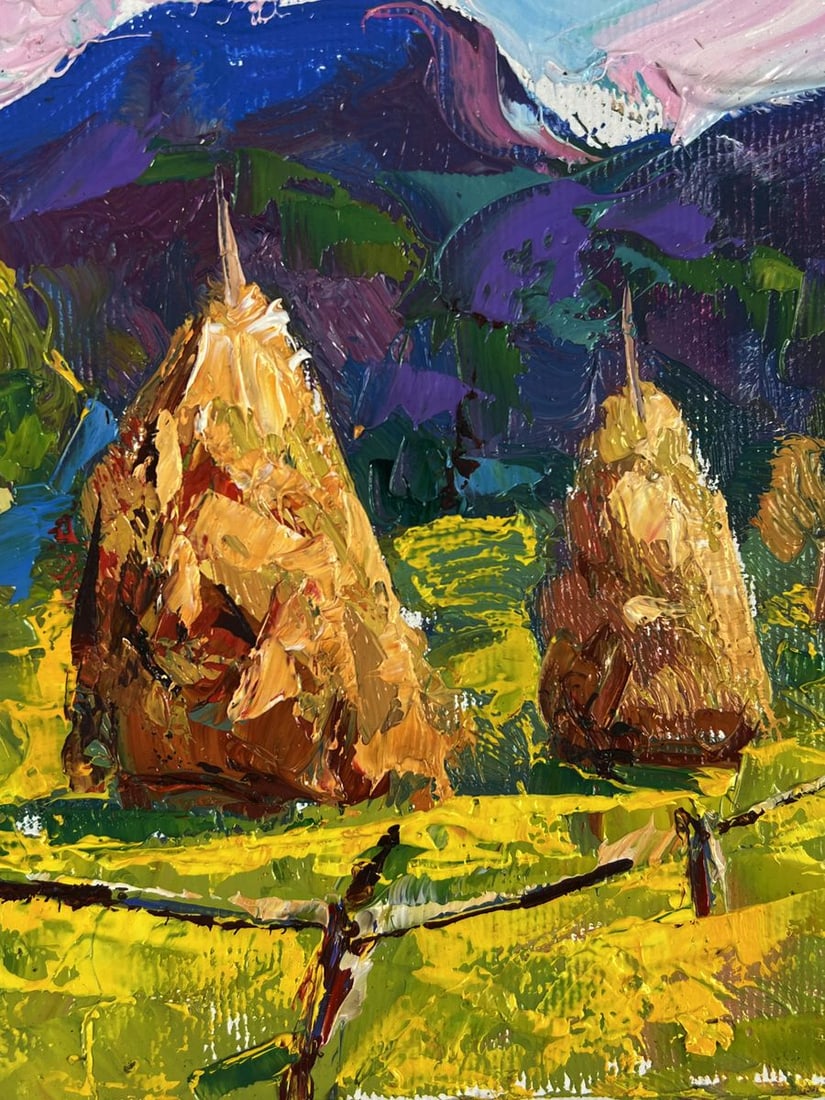 Oil painting Mowed Hay in the Field Oleksiy Ivanyuk - 6