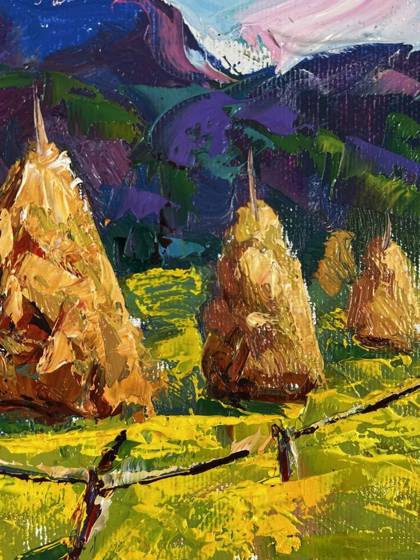 Oil painting Mowed Hay in the Field Oleksiy Ivanyuk - 8