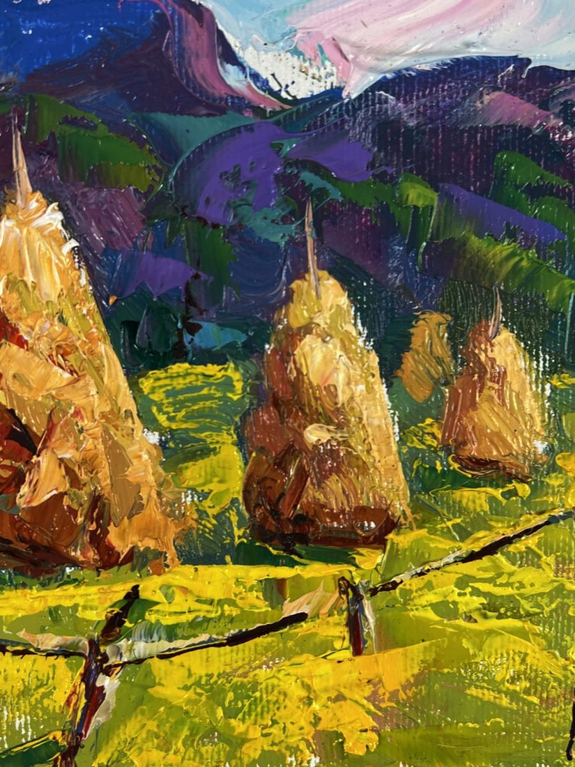 Oil painting Mowed Hay in the Field Oleksiy Ivanyuk - 9