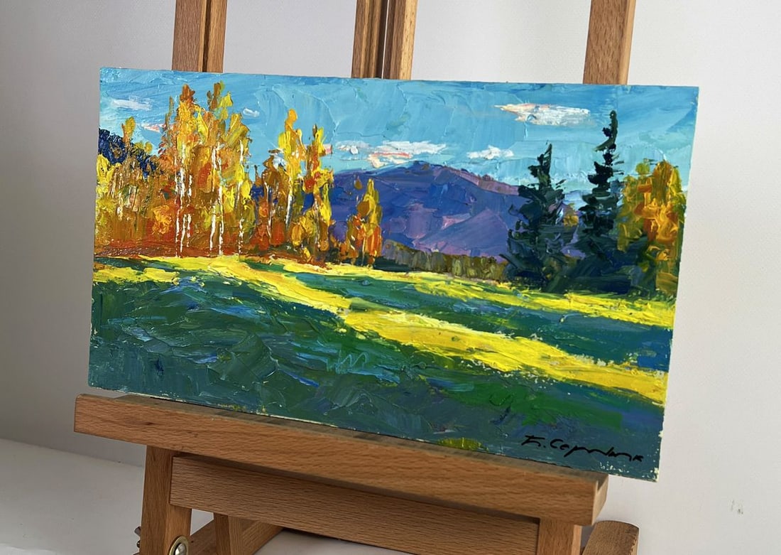 Oil painting Golden birch forest Boris Serdyuk - 2