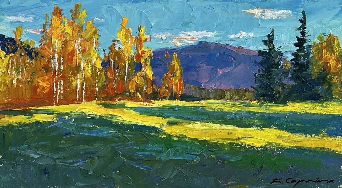 Oil painting Golden birch forest Boris Serdyuk - 3