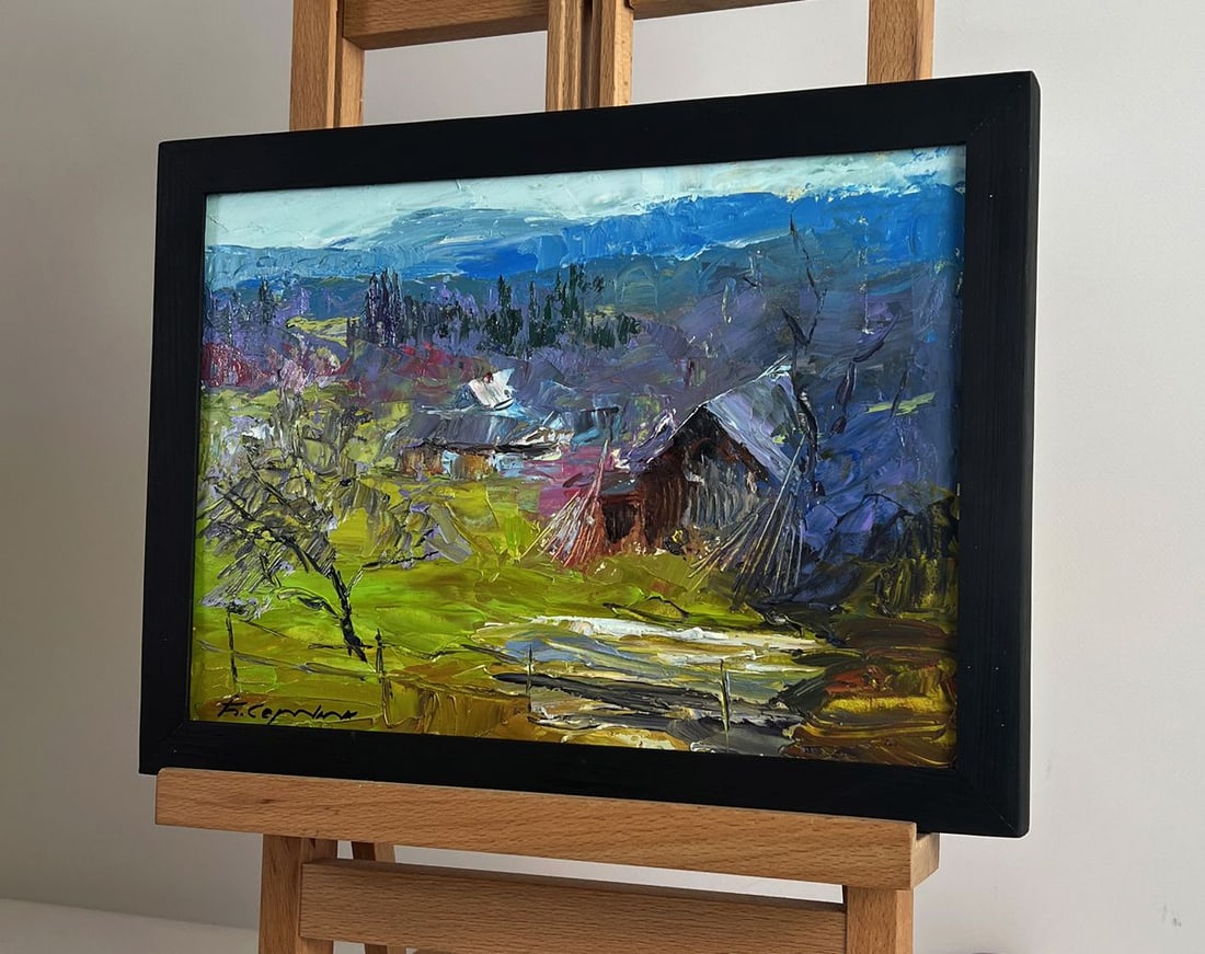 Oil painting Village in the mountains Boris Serdyuk - 2
