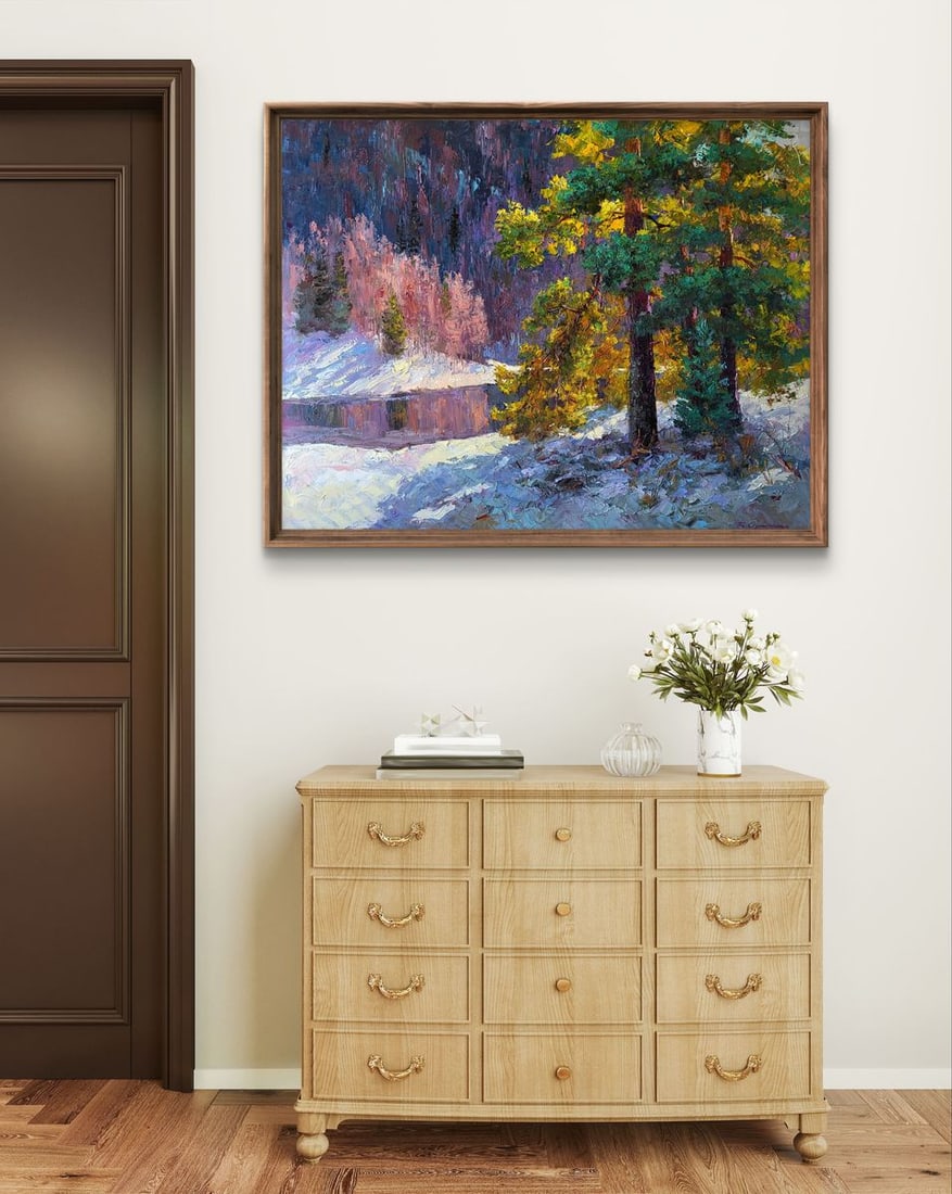 Oil painting It snowed in the mountains Boris Serdyuk - 2