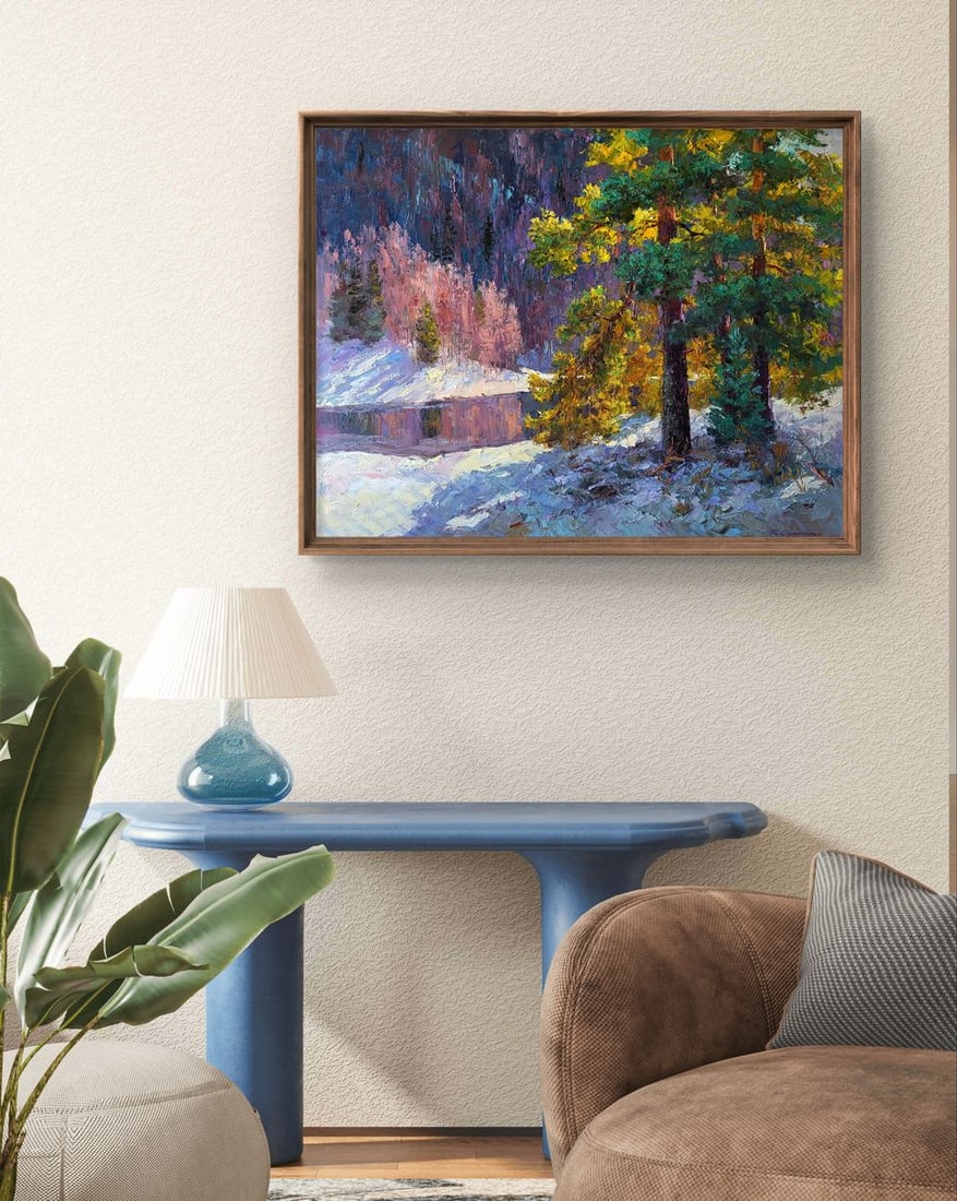 Oil painting It snowed in the mountains Boris Serdyuk - 3