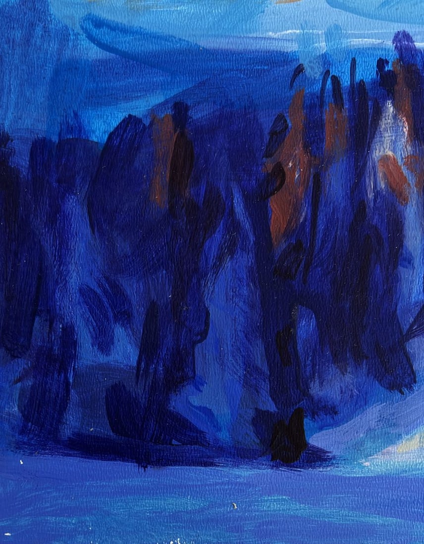 Acrylic painting Frosty evening in the mountains Mykhailo Patskan - 7