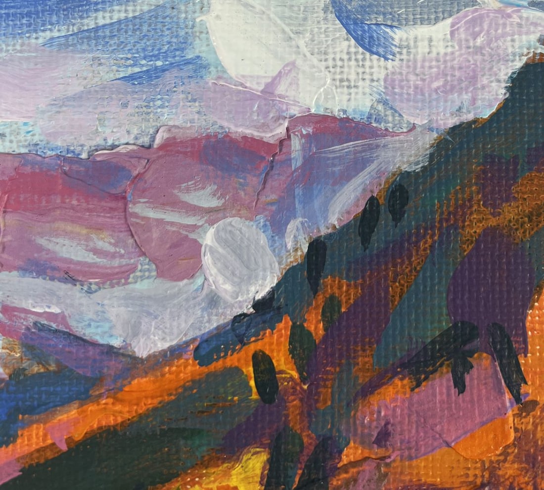 Acrylic painting Relaxation in a mountain lake Mykhailo Patskan - 4