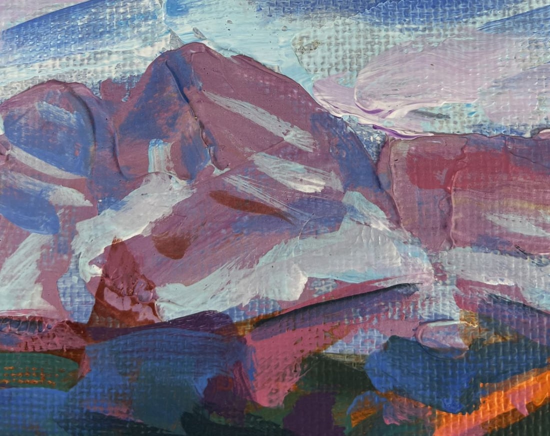 Acrylic painting Relaxation in a mountain lake Mykhailo Patskan - 5