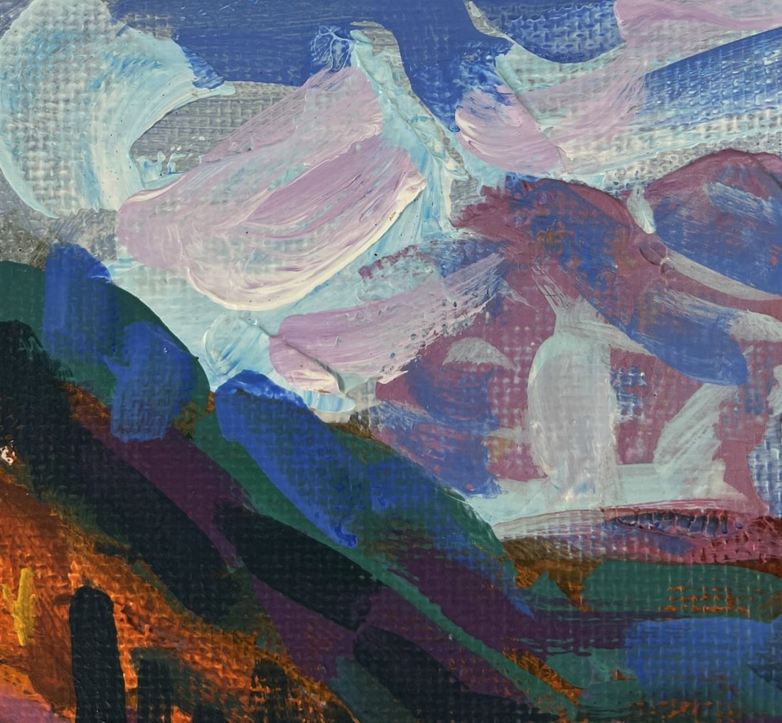 Acrylic painting Relaxation in a mountain lake Mykhailo Patskan - 6