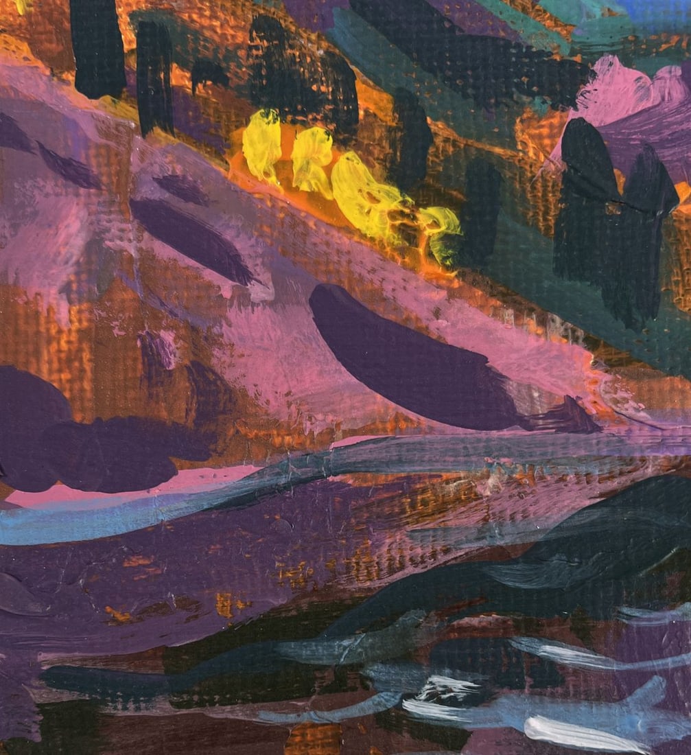 Acrylic painting Relaxation in a mountain lake Mykhailo Patskan - 7