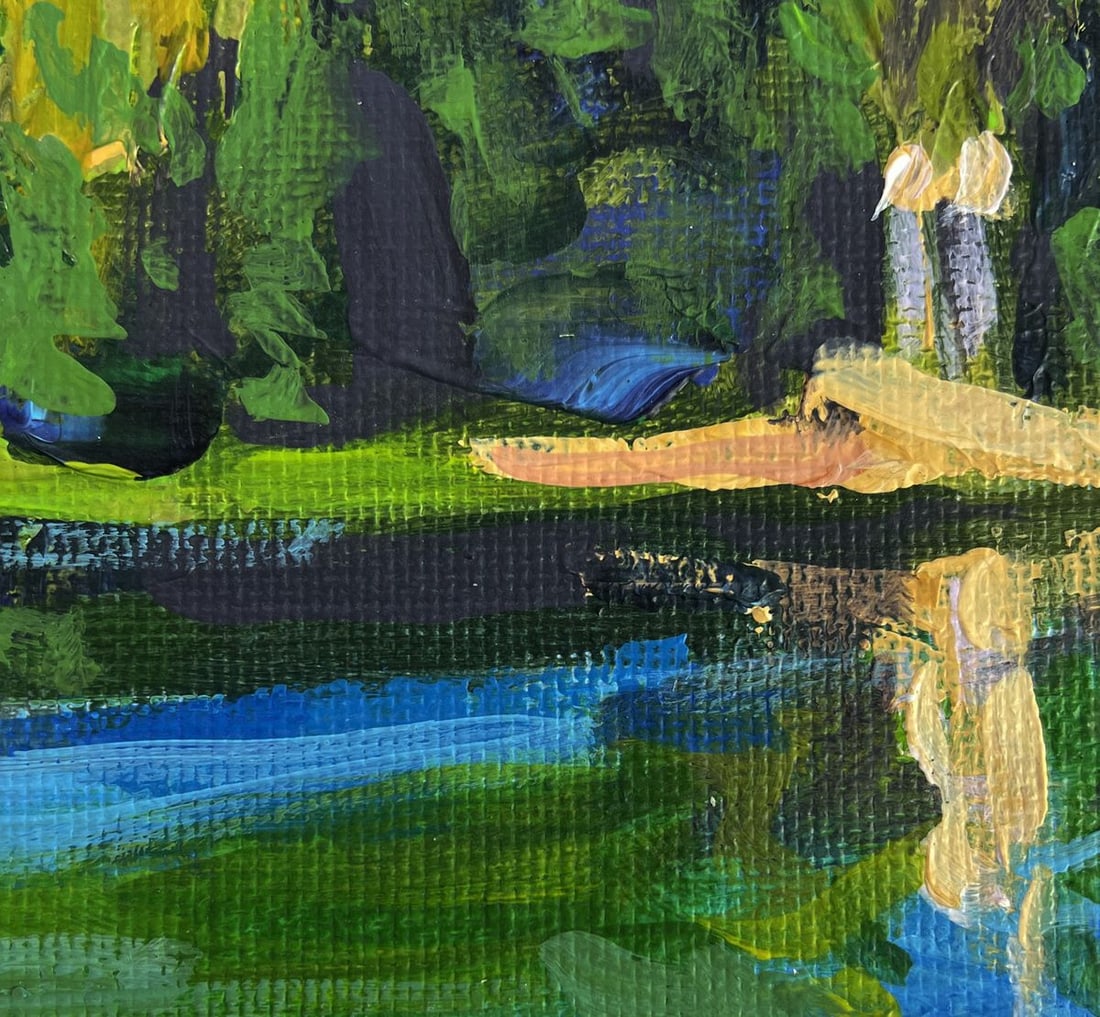 Acrylic painting Summer reflection of the peaks Mykhailo Patskan - 8