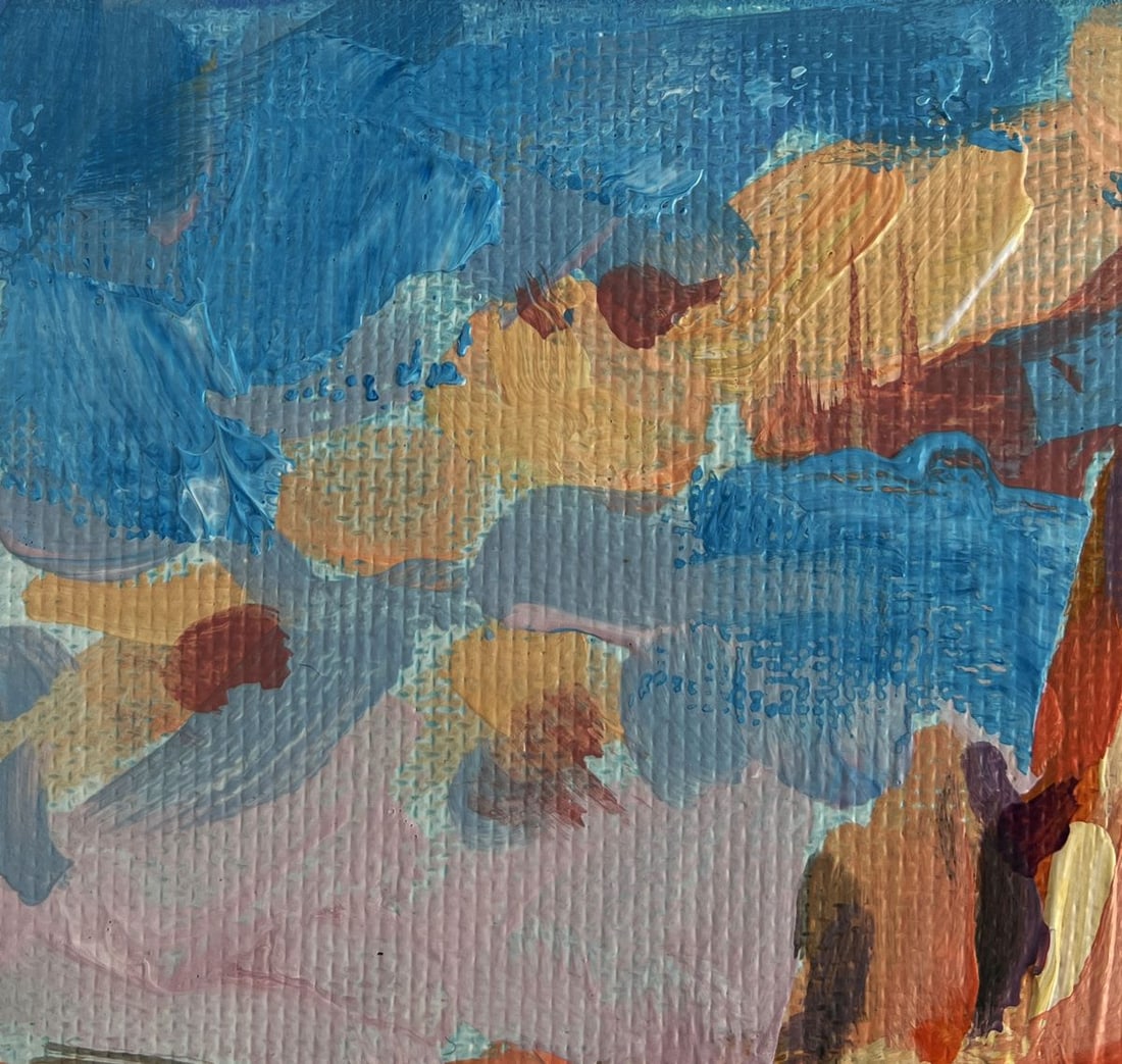 Acrylic painting Mountain valley and lake Mykhailo Patskan - 6
