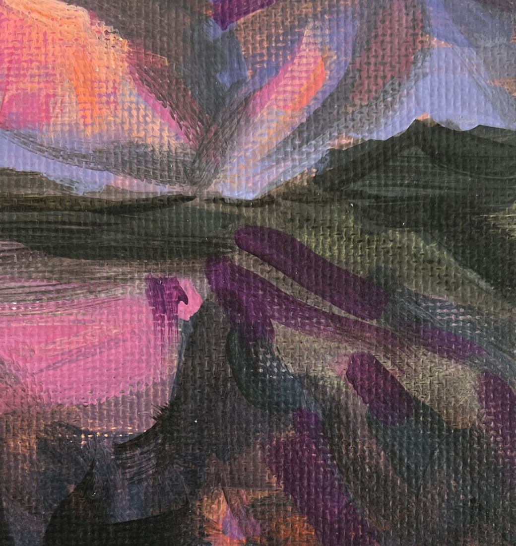 Acrylic painting Mountain valley and lake Mykhailo Patskan - 8