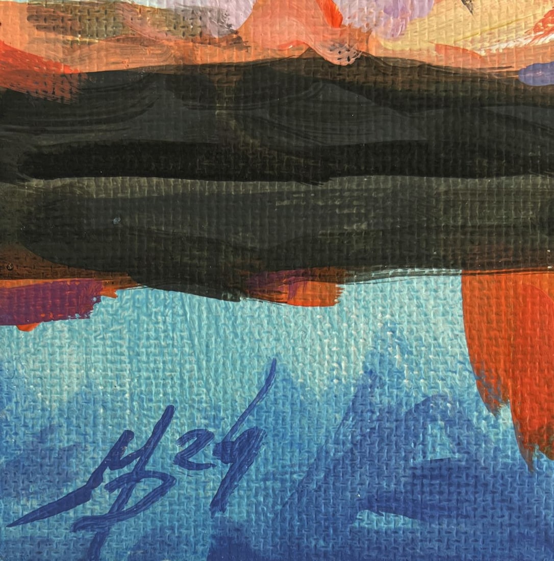 Acrylic painting Mountain valley and lake Mykhailo Patskan - 9