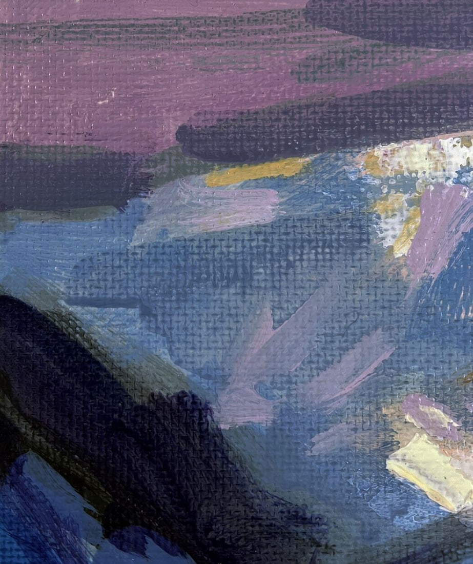 Acrylic painting Snow capped mountain peaks Mykhailo Patskan - 6