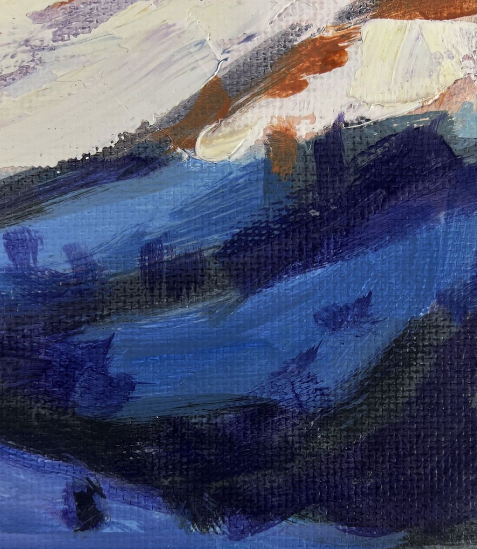 Acrylic painting Snow capped mountain peaks Mykhailo Patskan - 8