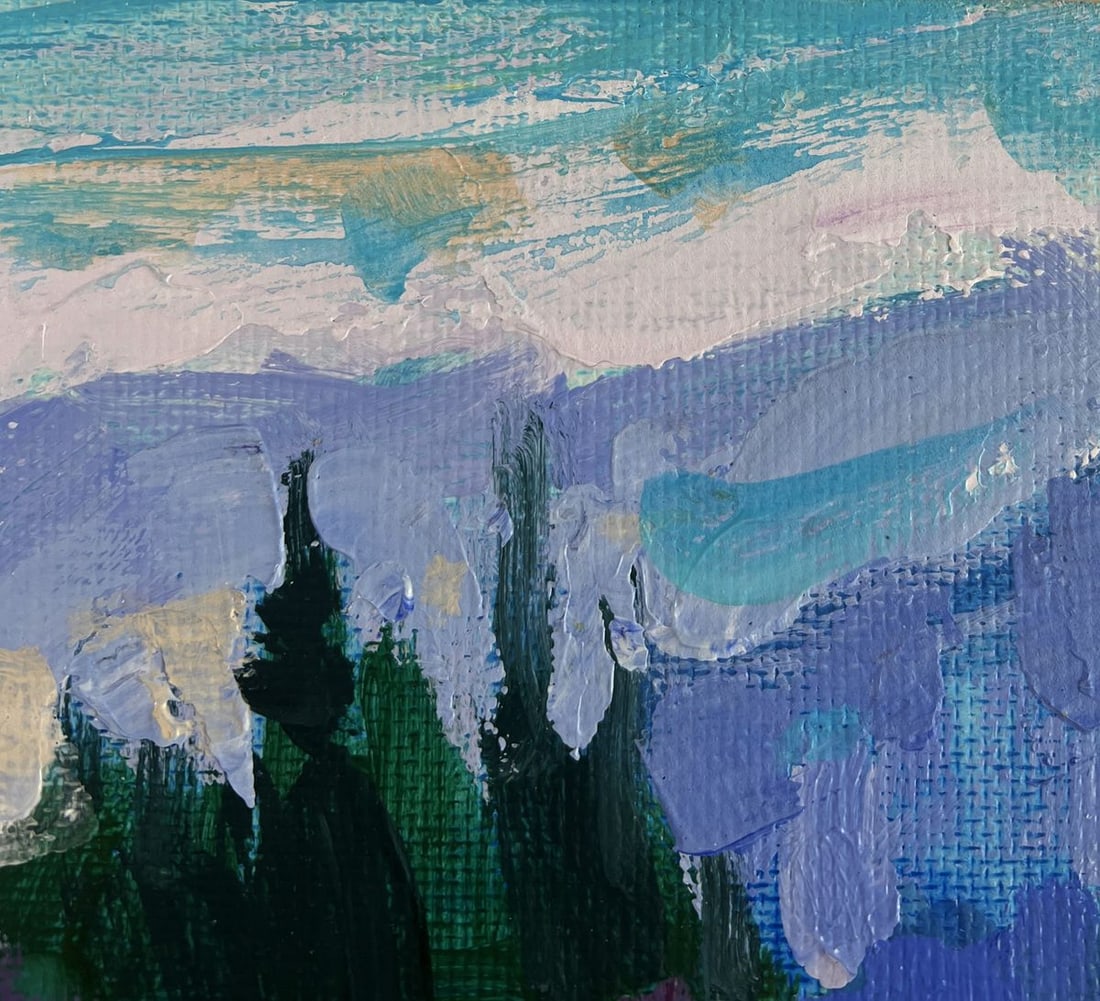 Acrylic painting In the mountain meadows Mykhailo Patskan - 4