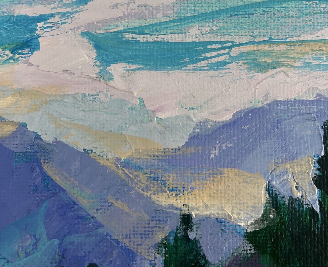 Acrylic painting In the mountain meadows Mykhailo Patskan - 5