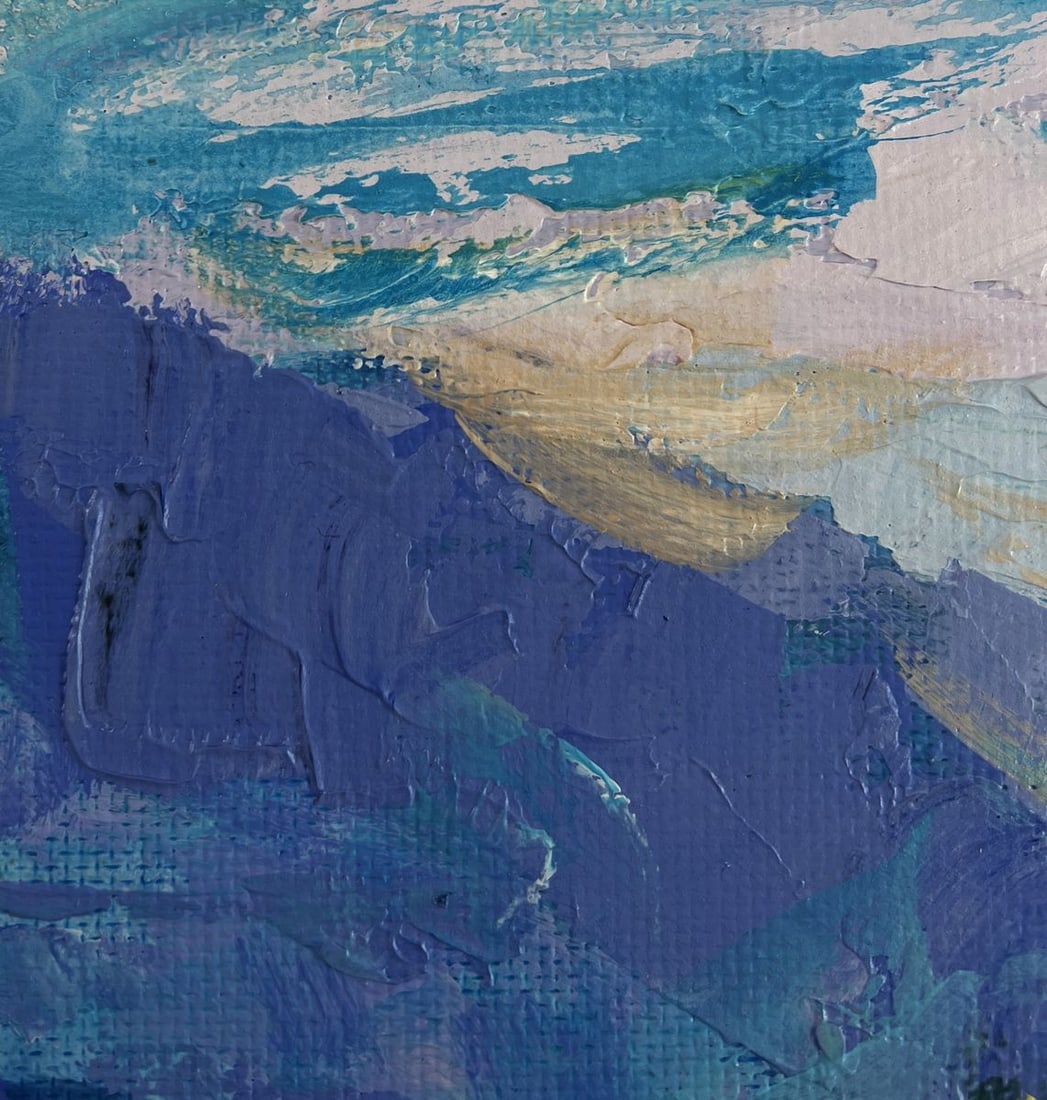 Acrylic painting In the mountain meadows Mykhailo Patskan - 6