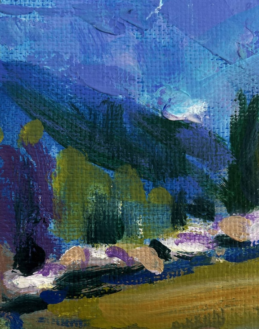 Acrylic painting In the mountain meadows Mykhailo Patskan - 7
