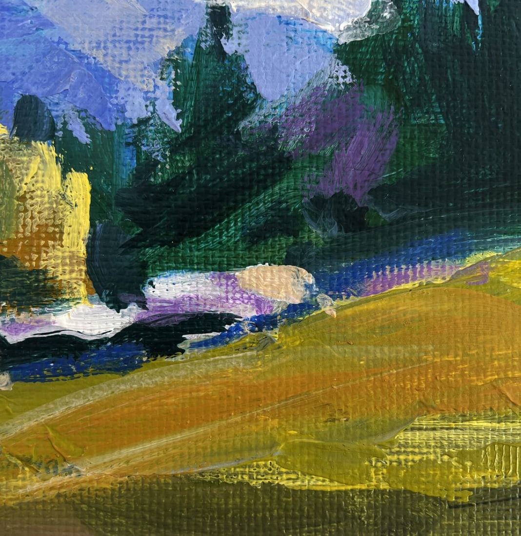 Acrylic painting In the mountain meadows Mykhailo Patskan - 8