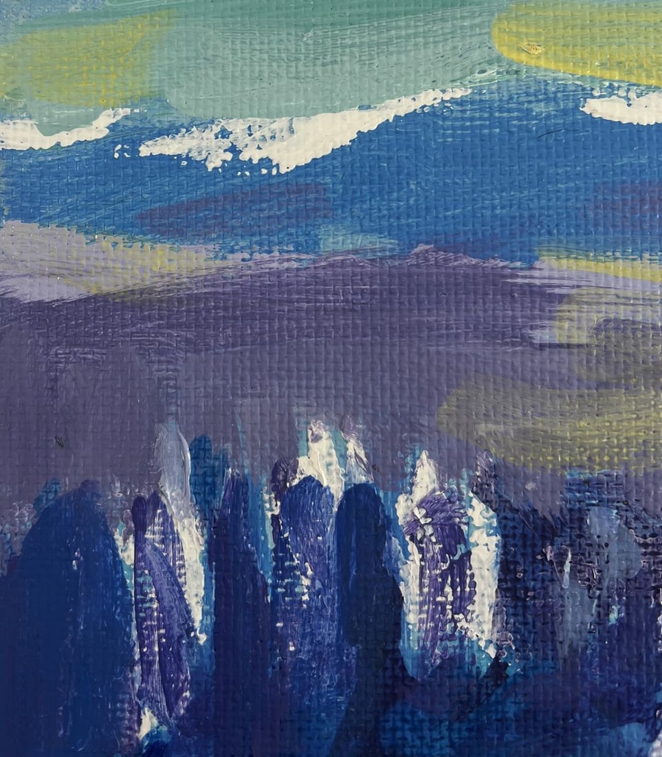 Acrylic painting Winter fog descended Mykhailo Patskan - 6