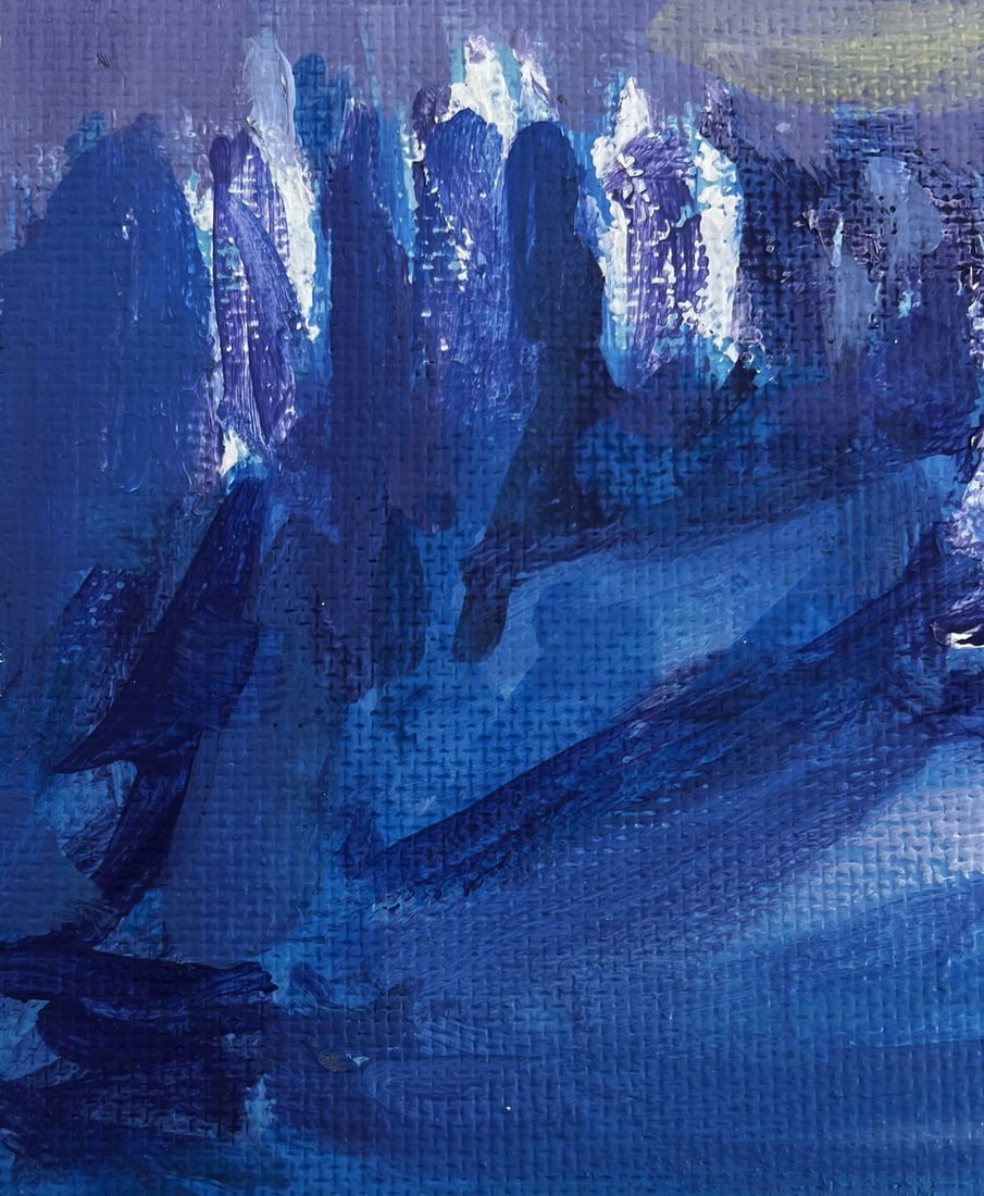 Acrylic painting Winter fog descended Mykhailo Patskan - 7