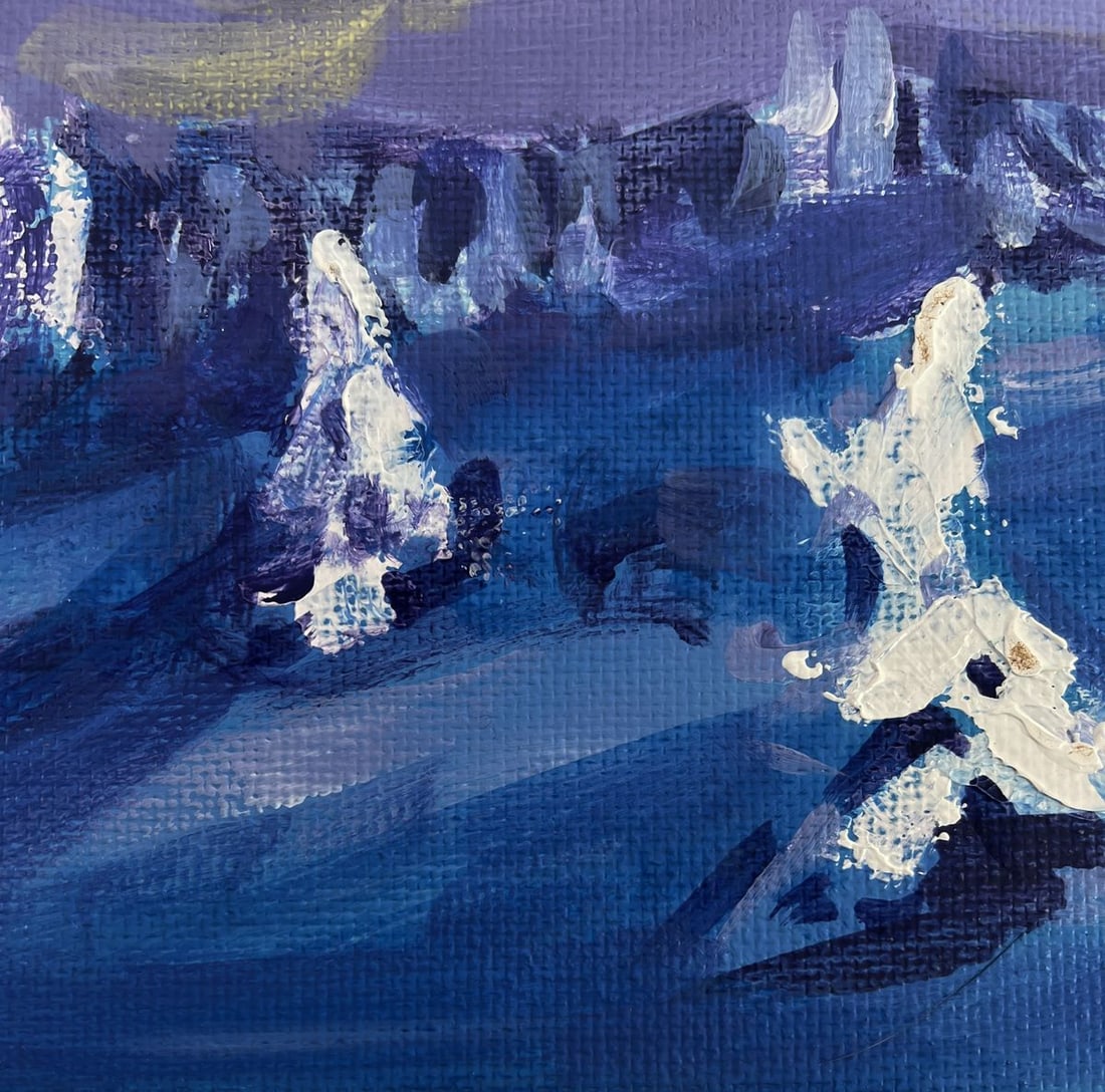 Acrylic painting Winter fog descended Mykhailo Patskan - 8
