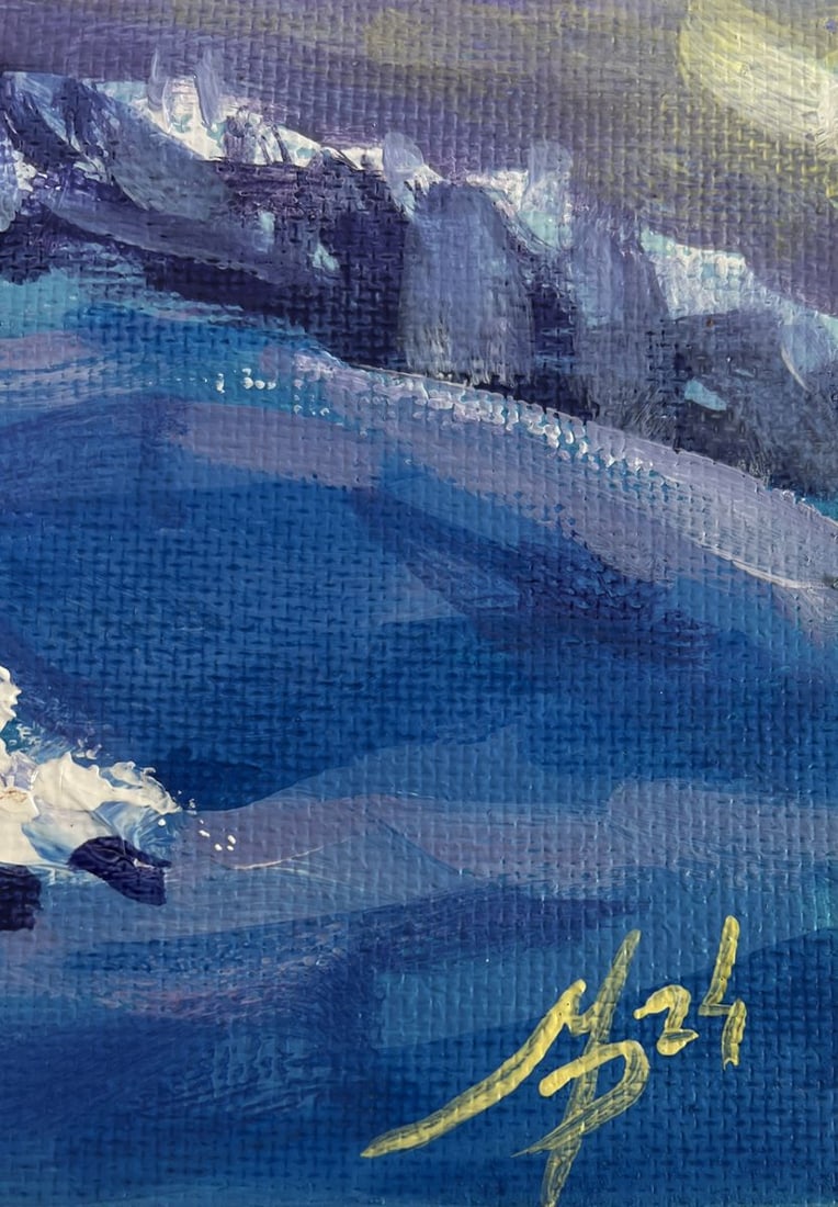 Acrylic painting Winter fog descended Mykhailo Patskan - 9