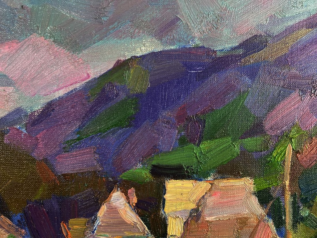 Oil painting Mountains above the village Vyacheslav Pereta - 5