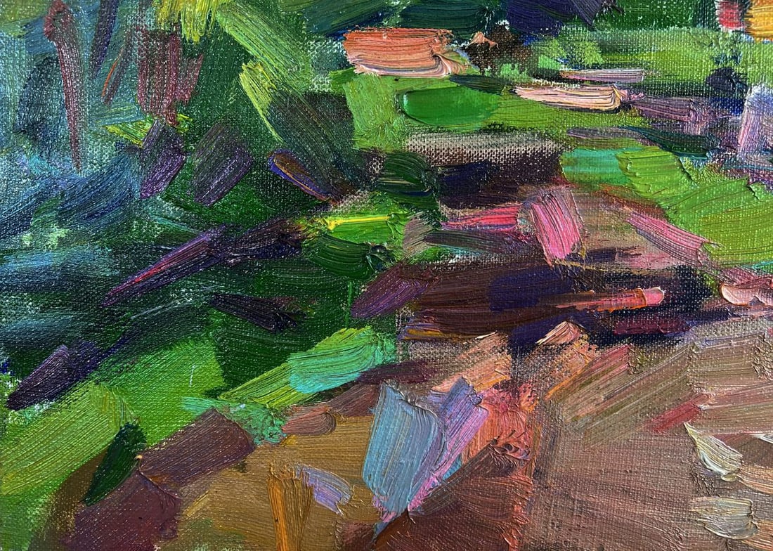 Oil painting Mountains above the village Vyacheslav Pereta - 7