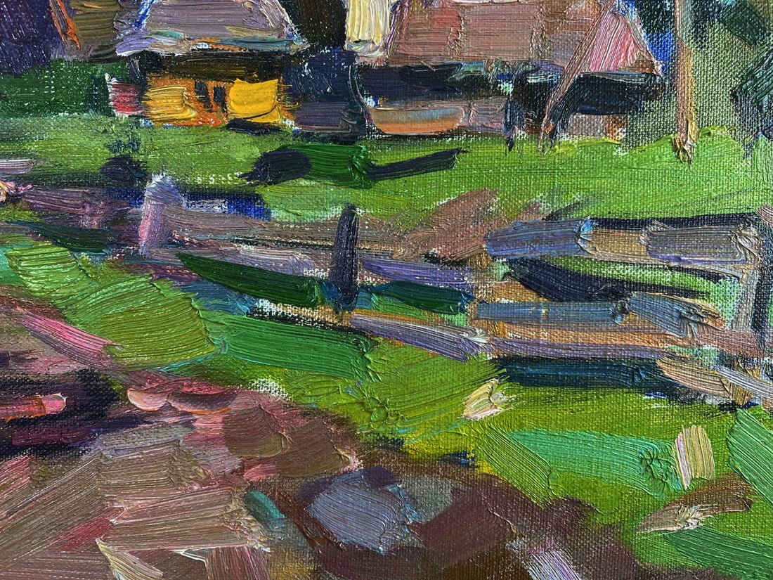Oil painting Mountains above the village Vyacheslav Pereta - 8