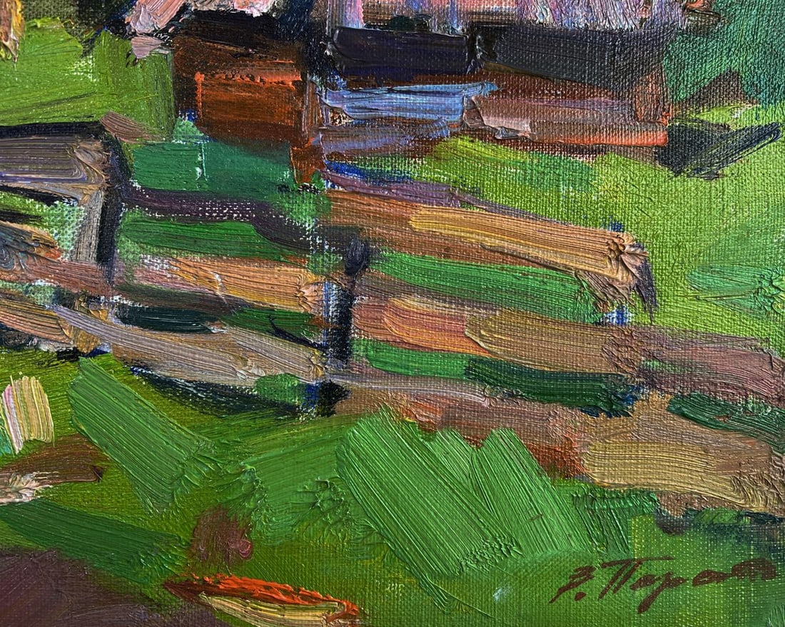 Oil painting Mountains above the village Vyacheslav Pereta - 9