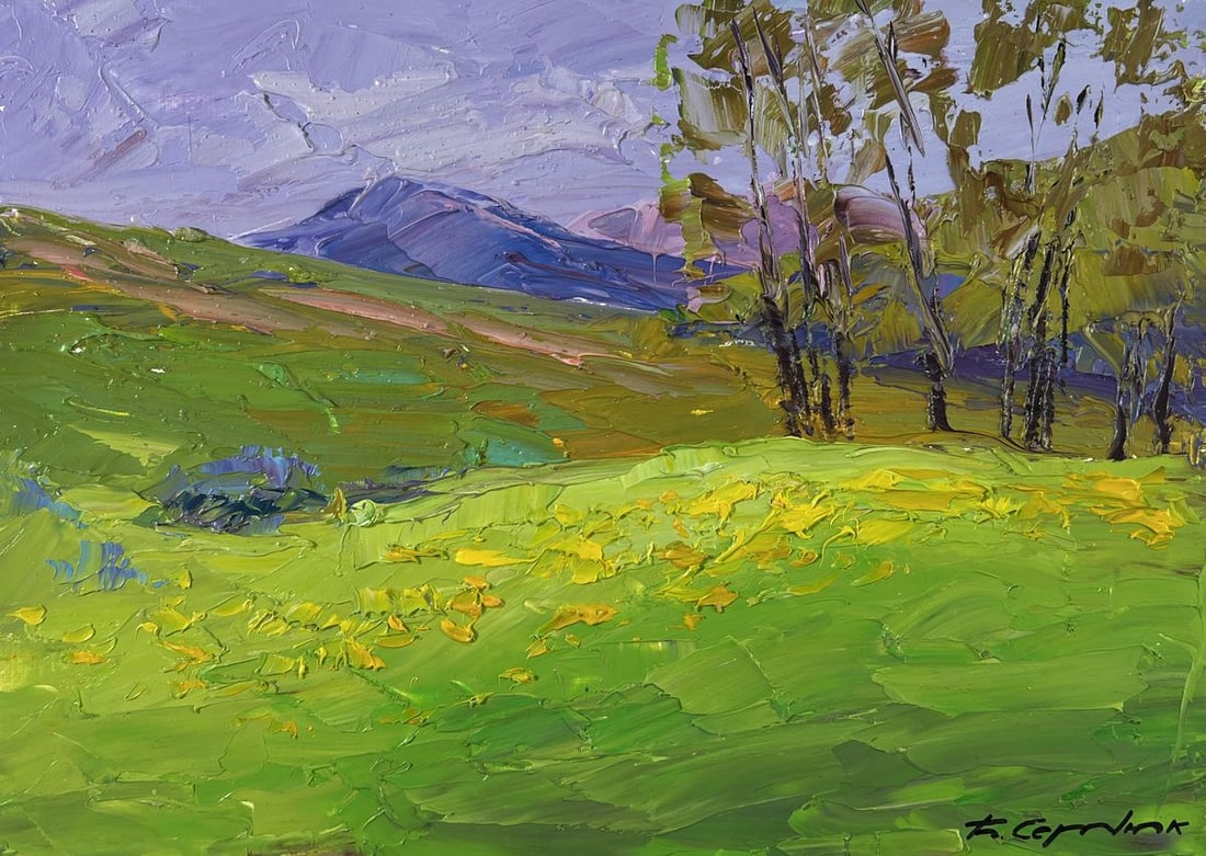 Oil painting Mountain flower fields Boris Serdyuk - 3