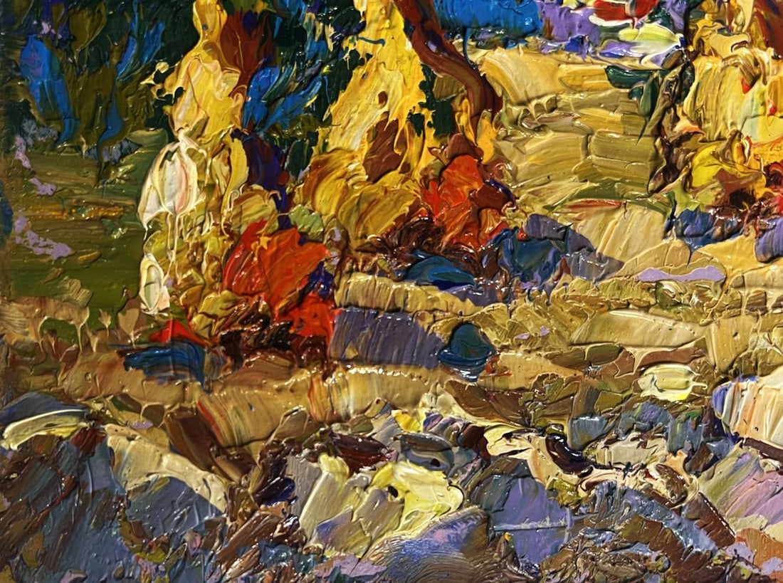 Oil painting Haystacks and mountain view Alex Kalenyuk - 5